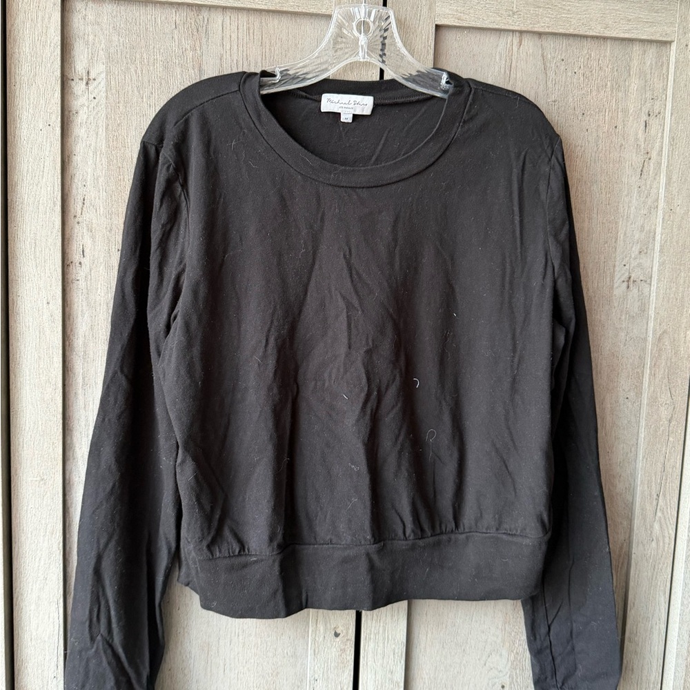 Michael Stars Black Crewneck Long-Sleeve Sweatshirt